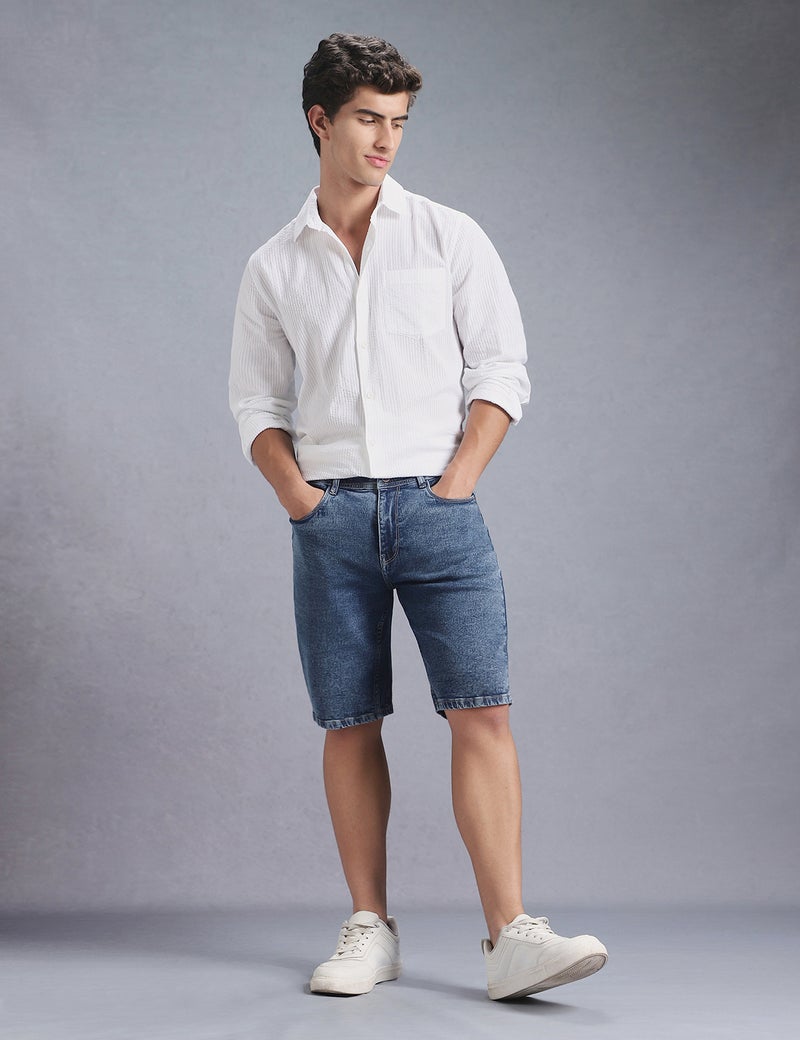 inkd شورتات جينز للرجال - متوسطة الارتفاع | قطن غني | التركيب المنتظم - Image 2